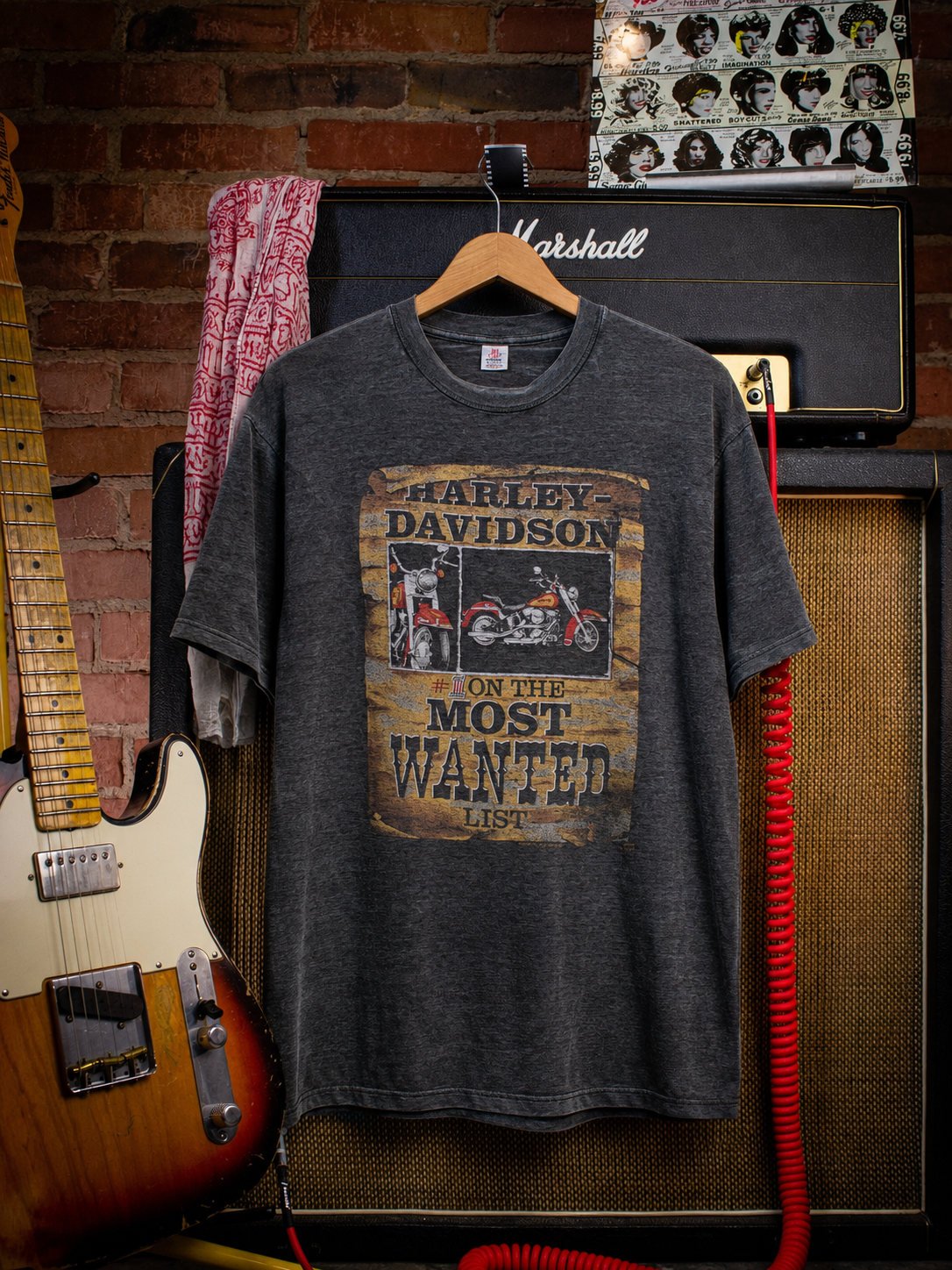 Vintage Harley Davidson Pocket T Shirt #1 Most Wanted List 80s 