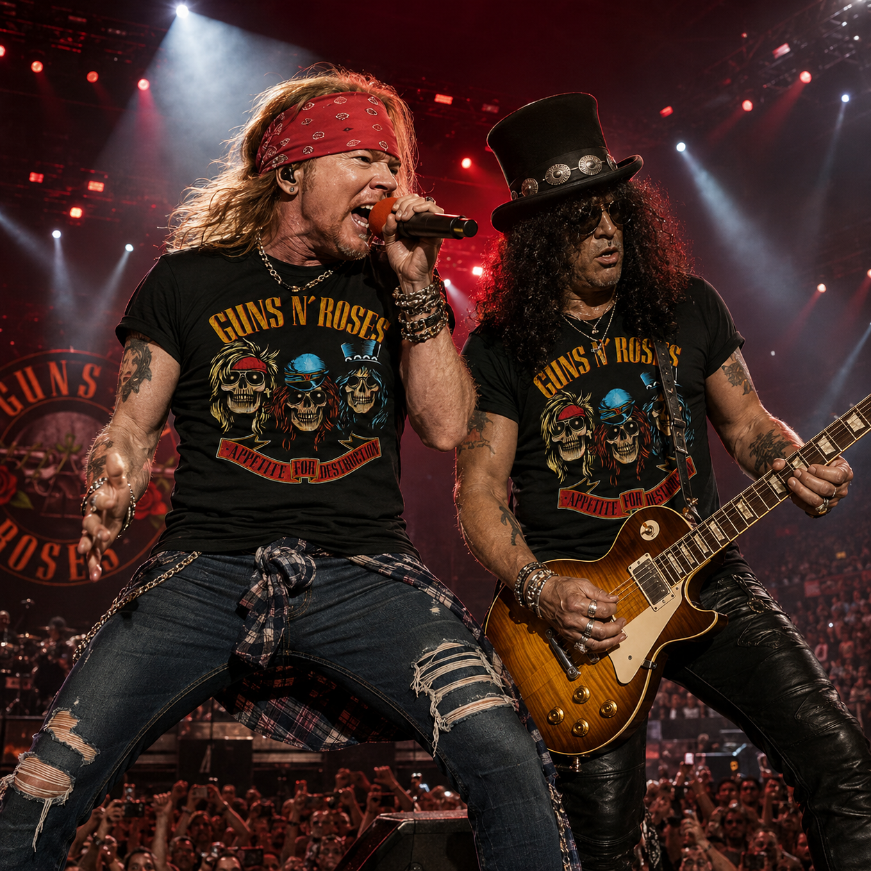 GUNS N' ROSES Eye-Catching T-Shirt, AFD TOUR