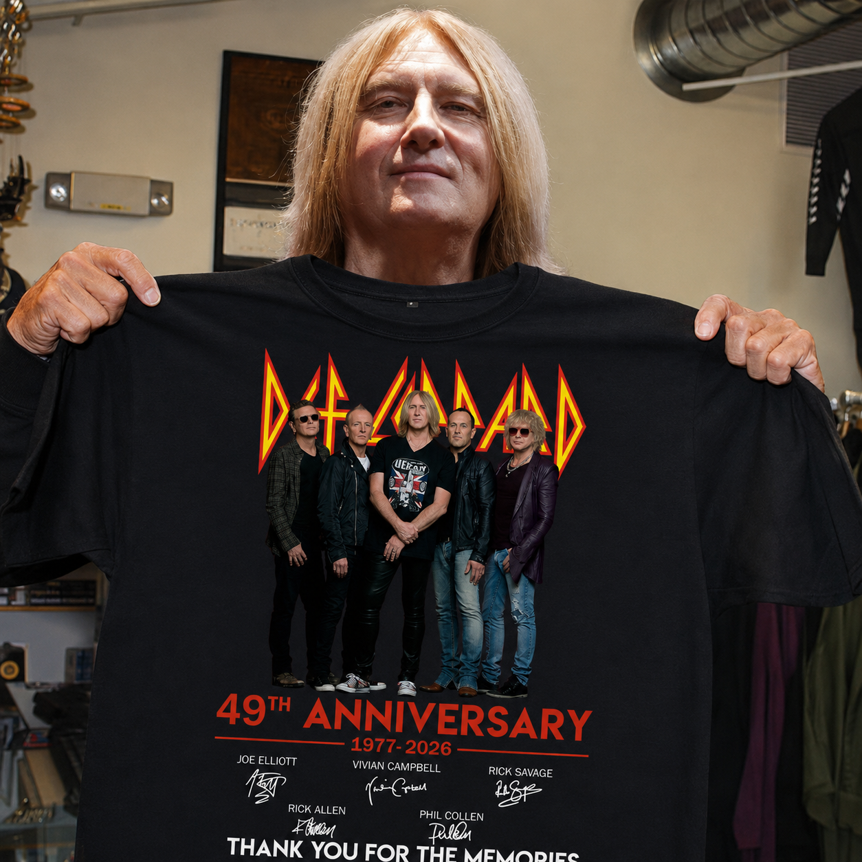 Def Leppard 49th Anniversary Commemorative T-Shirt｜1977–2026 Thank You For The Memories 🎸🔥