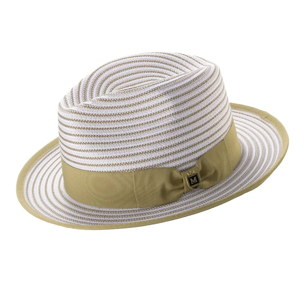 Striped Fedora Hat 2 1/4 Inch Brim Ribbon Band