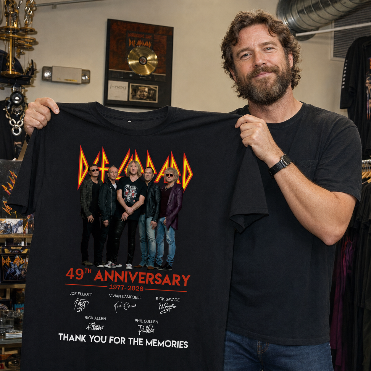 Def Leppard 49th Anniversary Commemorative T-Shirt｜1977–2026 Thank You For The Memories 🎸🔥