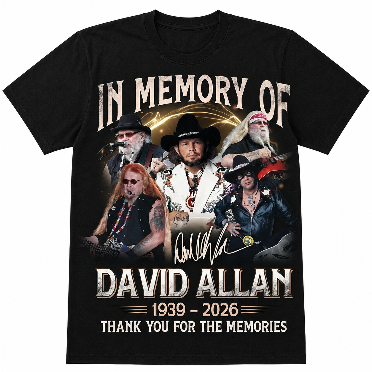 In Memory of David Allan Coe 1939-2026 Thank You For The Memories T-Shirt