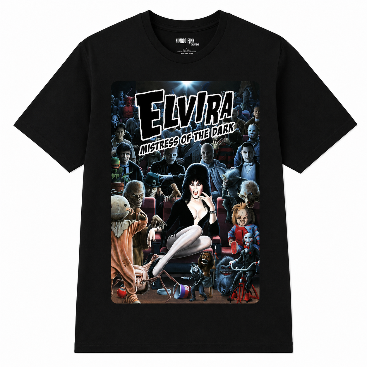Elvira Movie Monster Collage T-Shirt