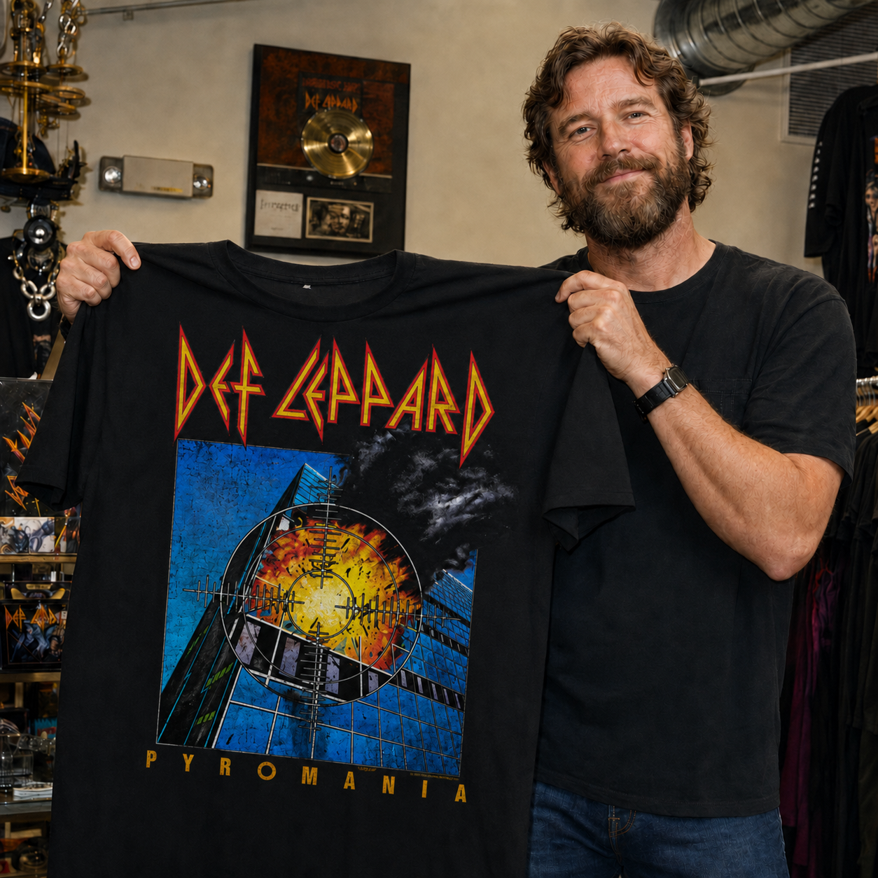 Def Leppard Pyromania Album Cover Faded T-Shirt