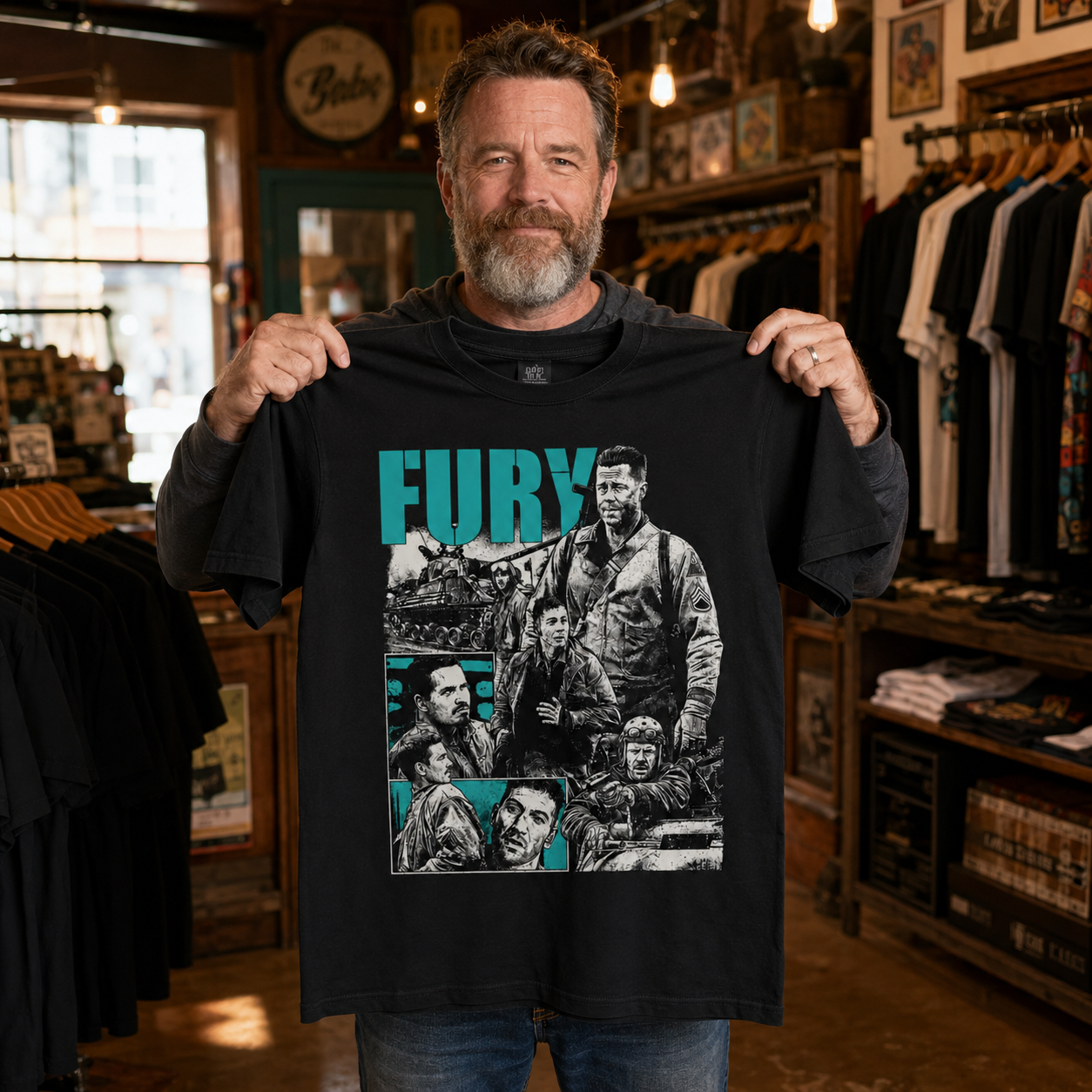 Fury Movie T-Shirt Brad Pitt 2014 Film T Shirt