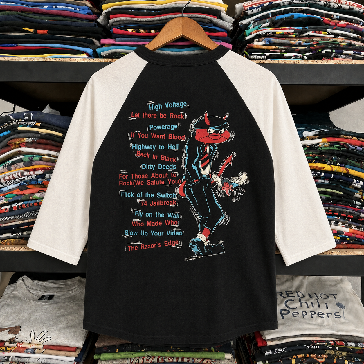 Hard-To-Find Vintage AC/DC Raglan, Almost Gone Collectible