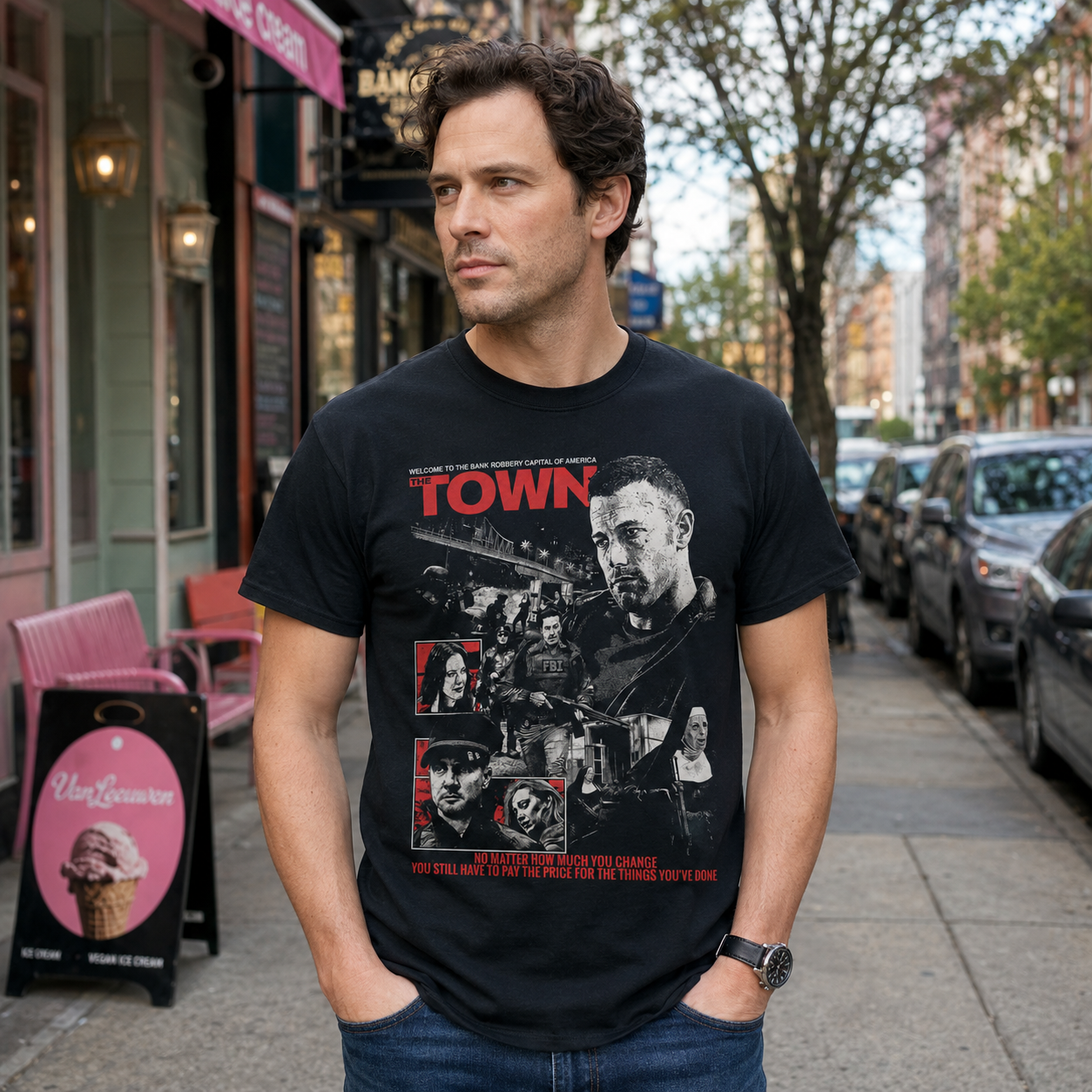 The Town Movie T-shirt (2010) Vintage Aesthetic Action Heist Film T shirt