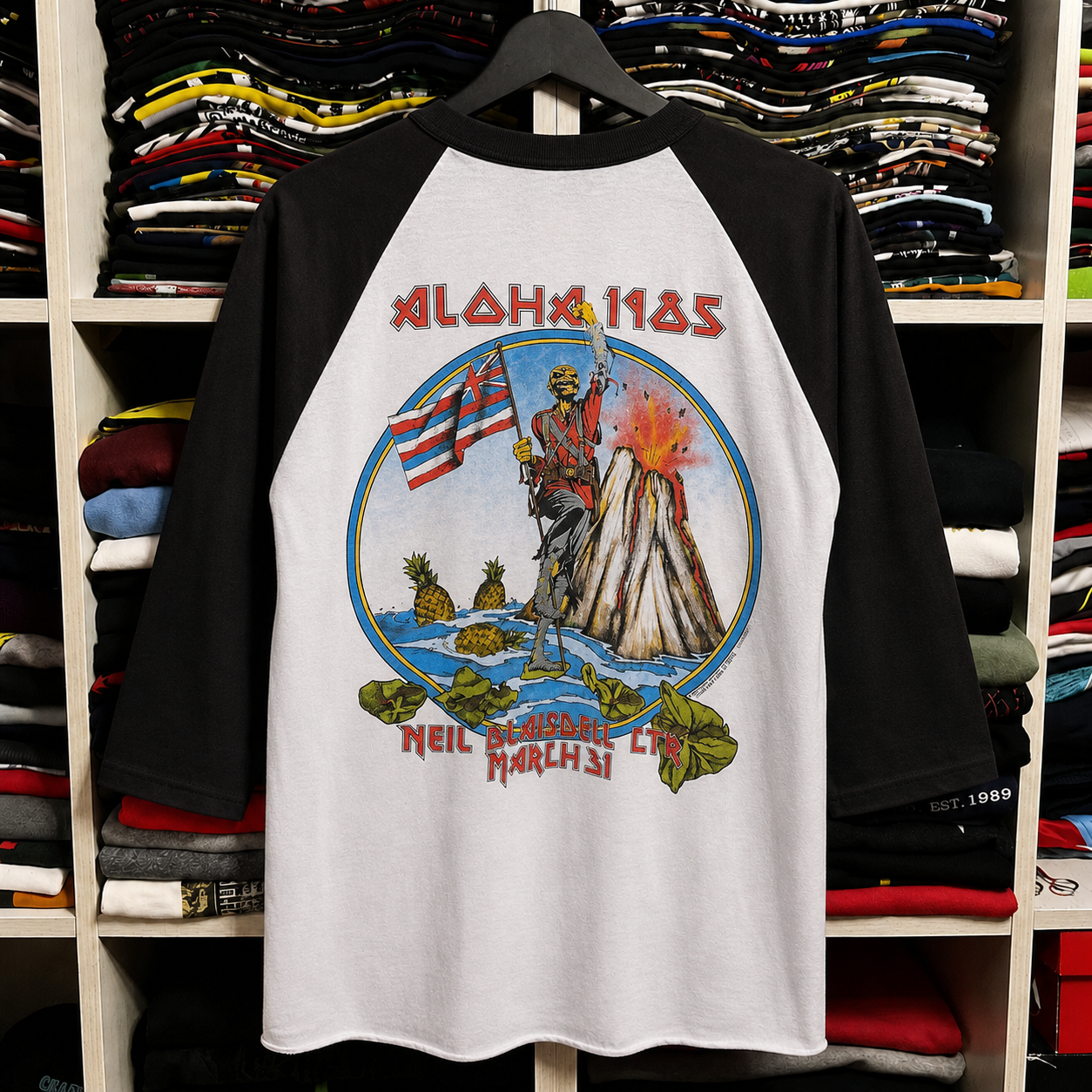 Rare Hard To Find Vintage Iron Maiden Raglan T-Shirt, Nearly Sold Out Collectors Piece