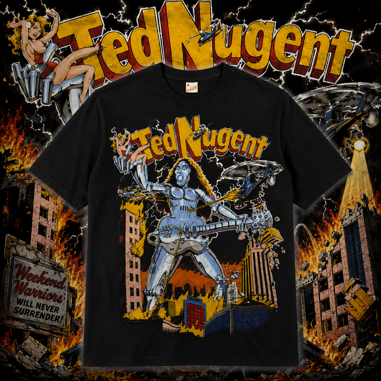 1987 Ted Nugent The Metal Maniac is Back Vintage Rock Band Tour Tee