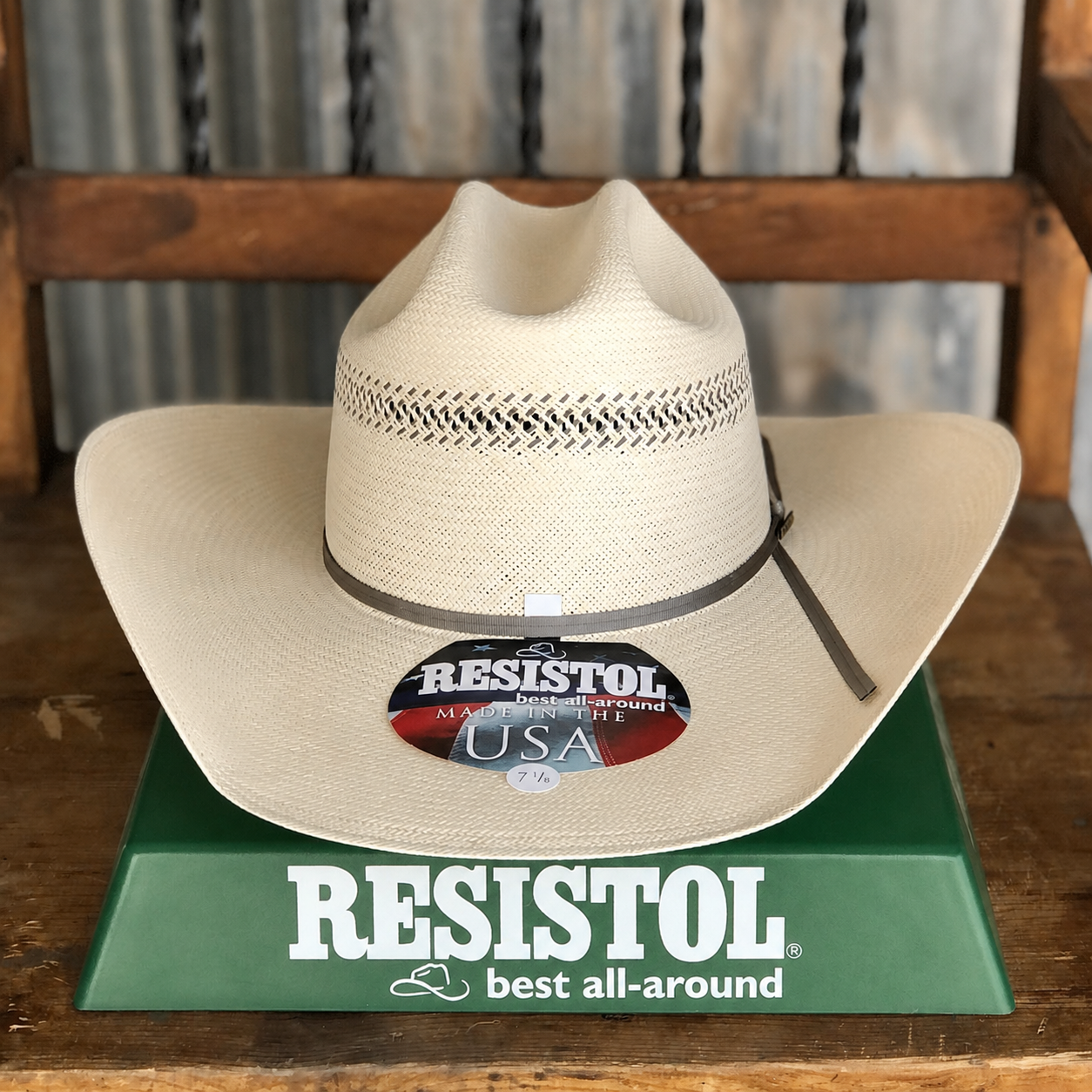 Resistol Men's 20X Wildfire Straw Hat, Natural Tan-Grey Band