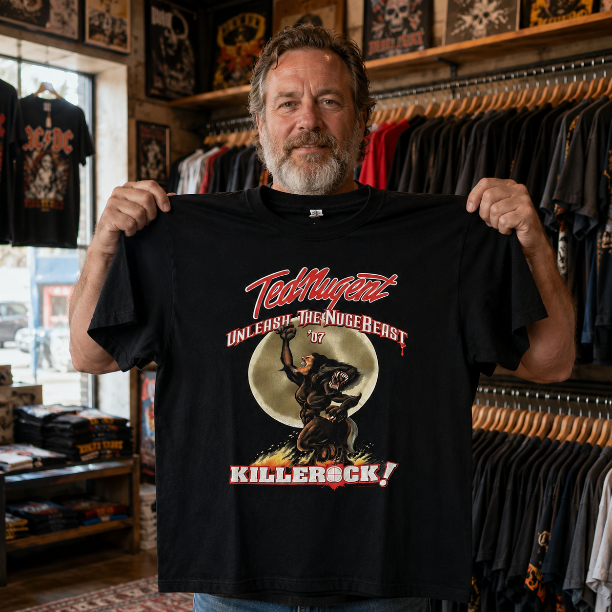 Ted Nugent 2007 UNLEASH THE NUGEBEAST Tour T-Shirt 40th Anniversary