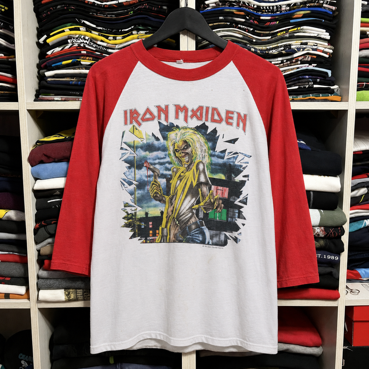 Rare Hard To Find Vintage Iron Maiden Raglan T-Shirt, Nearly Sold Out Collectors Piece