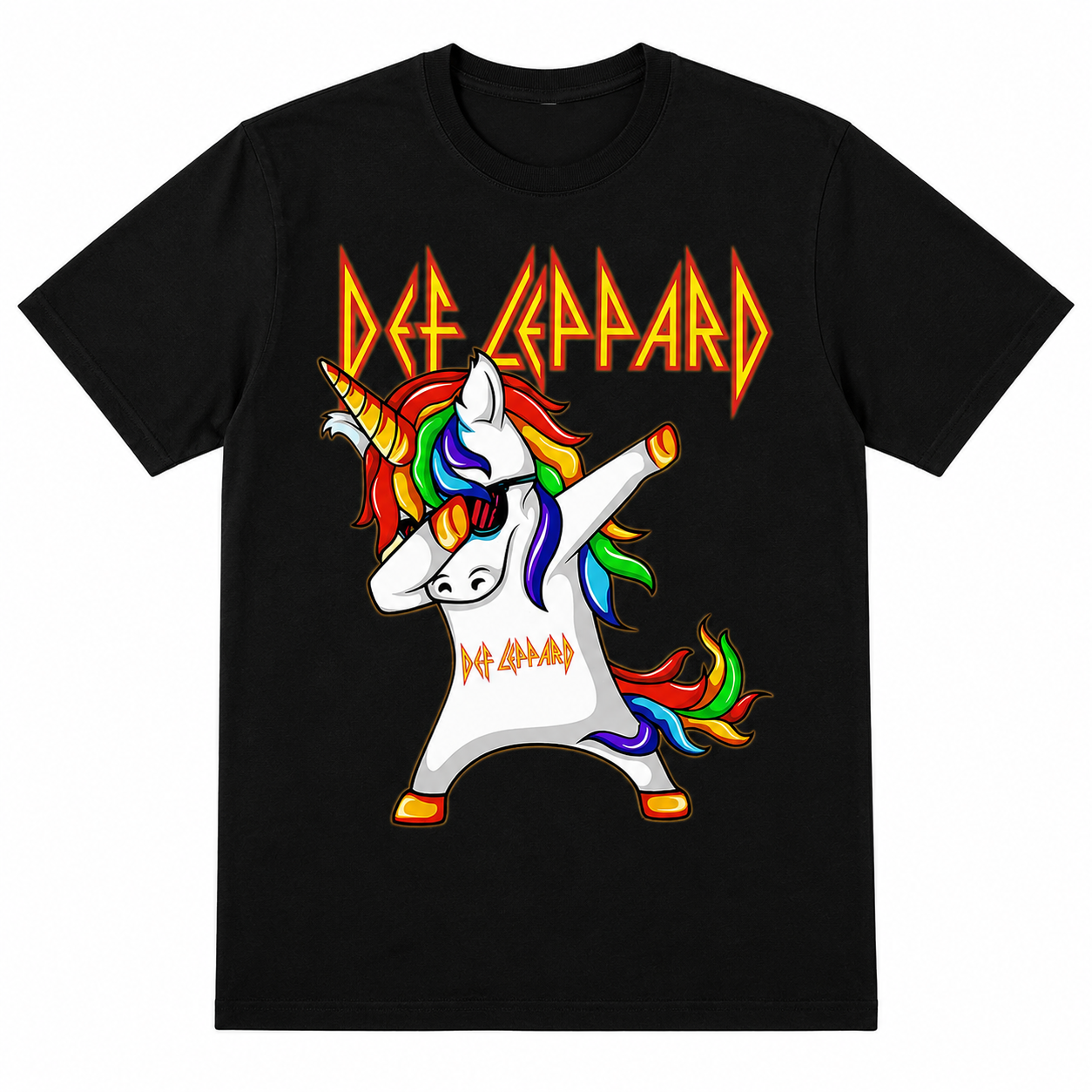 🎸 Def Leppard Rainbow Unicorn Rock T-Shirt | Funny Dab Graphic Band Tee 🦄🔥