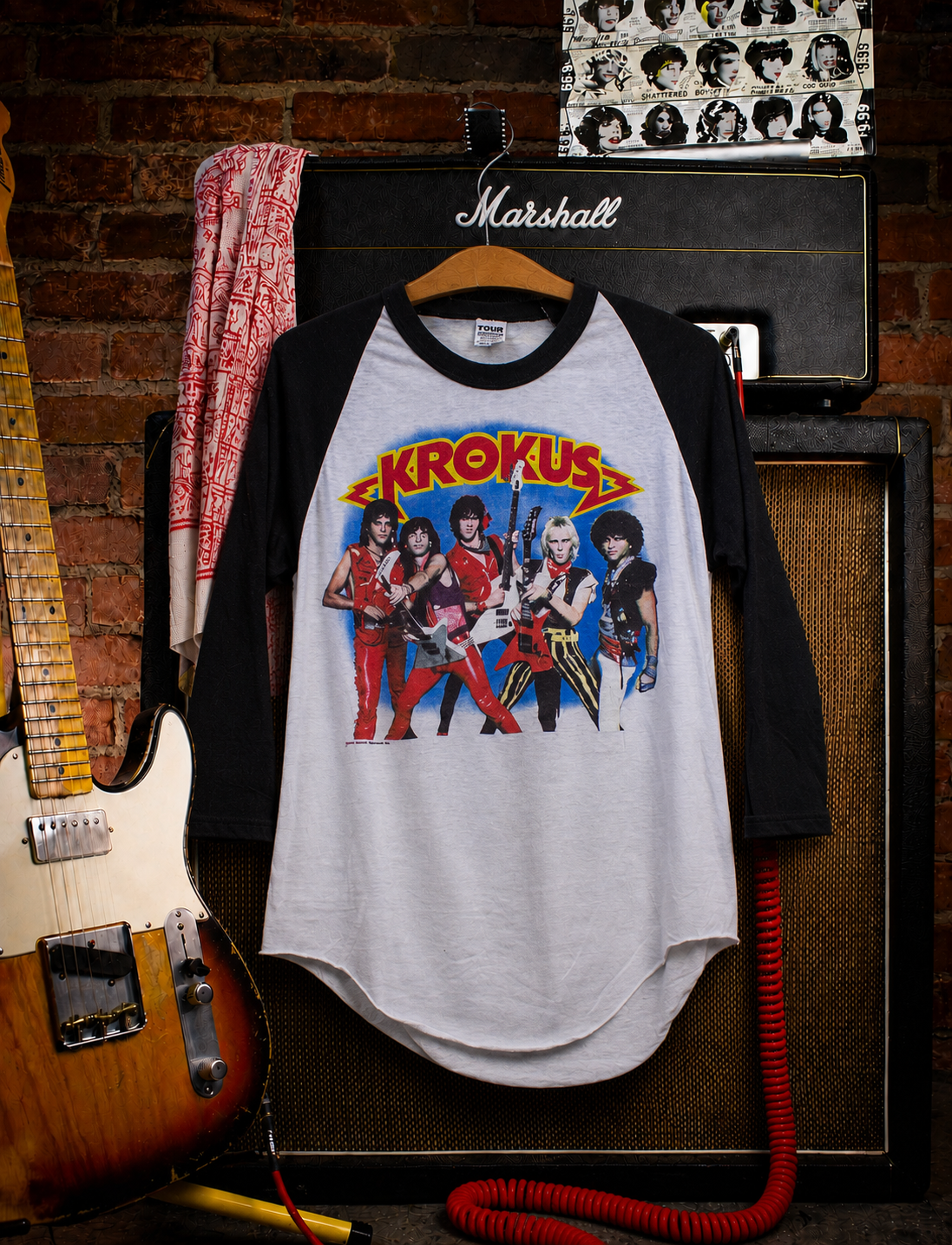 Vintage 1984 Krokus Rock The Nation Raglan Concert T Shirt