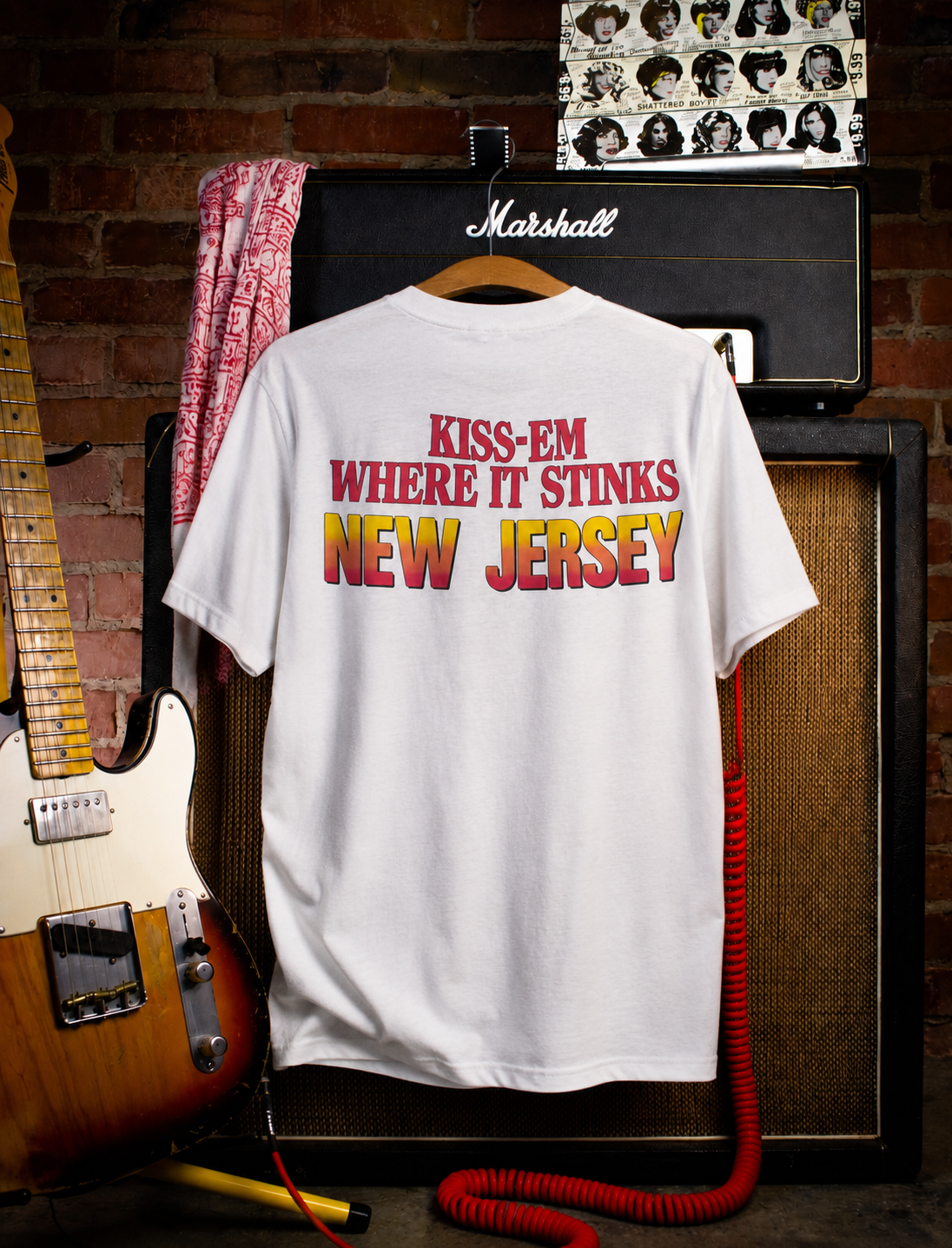'89 Vintage Bon Jovi "Kiss'Em Where it Stinks" Wht T-Shirt - SML