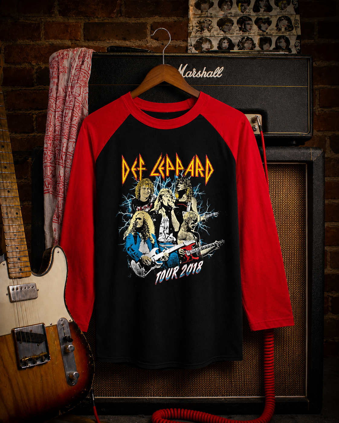 Rare Vintage Def Leppard Pyromania ’83 Raglan-Sleeve Tour T-Shirt