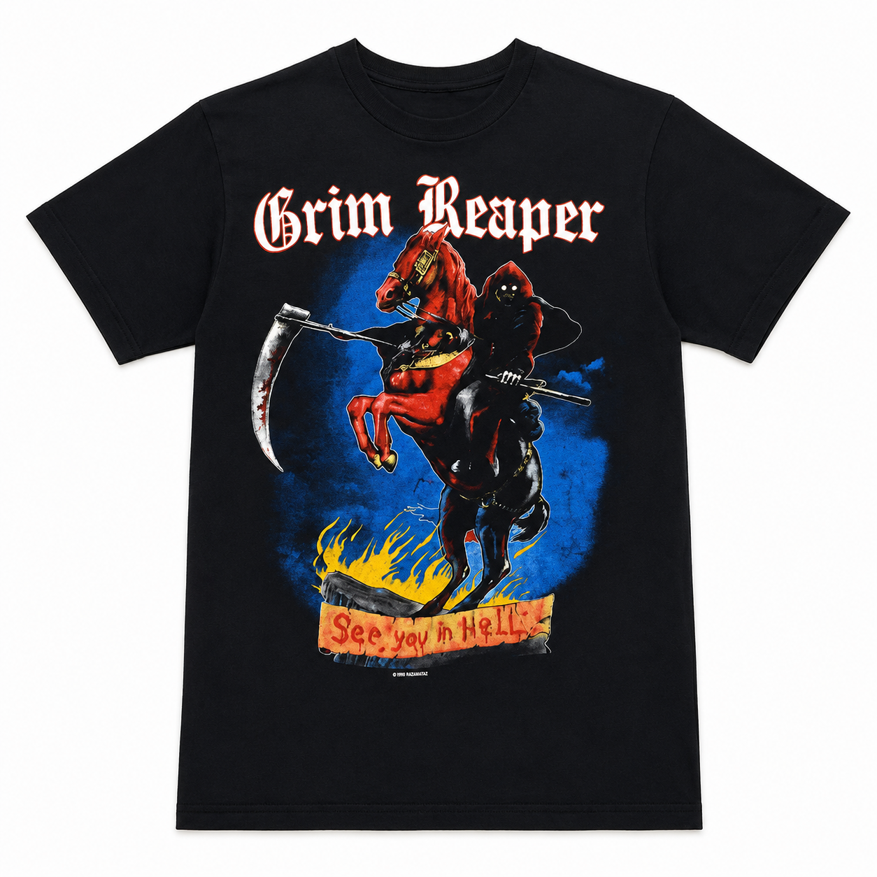 Vintage 80s GRIM REAPER See You In Hell 1984 tour concert band t shirt