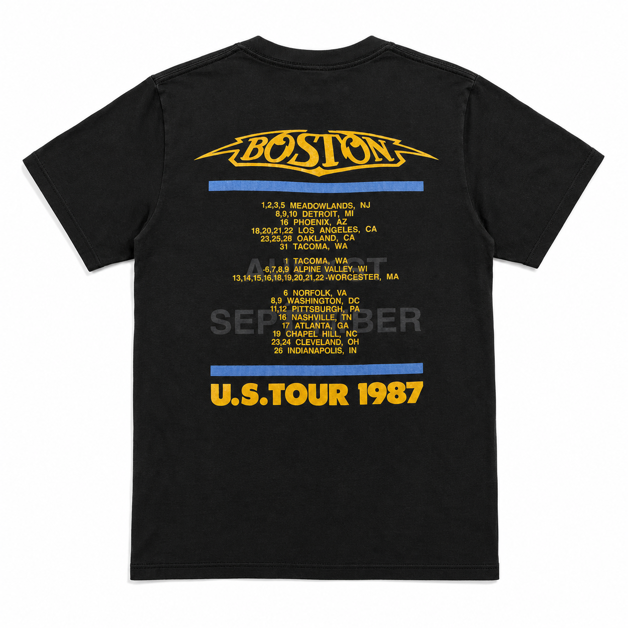 Vintage 1987 Boston US Tour UFO Paper Thin Off Black T Shirt S/M