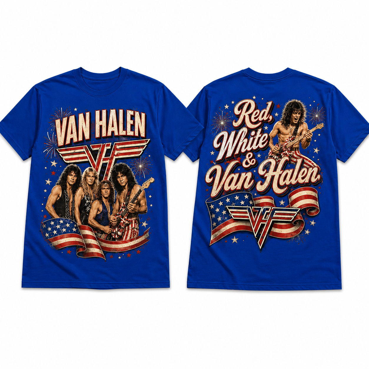 Van Halen Red White Vintage Rock Patriotic T-Shirt