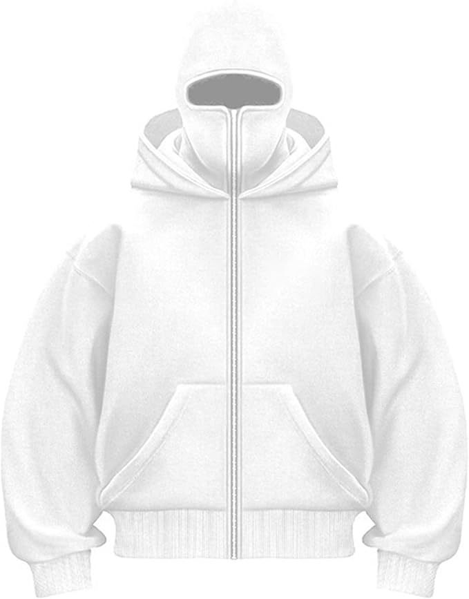 Balaklava double-zip windproof winter men's hoodie