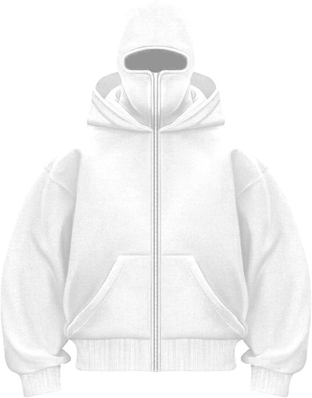 Balaklava double-zip windproof winter men's hoodie