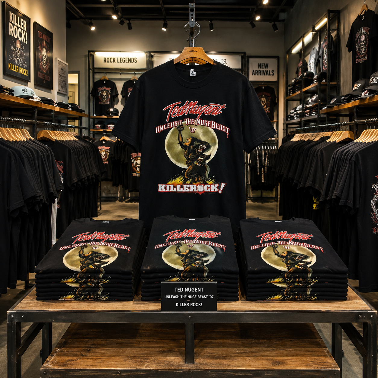 Ted Nugent 2007 UNLEASH THE NUGEBEAST Tour T-Shirt 40th Anniversary
