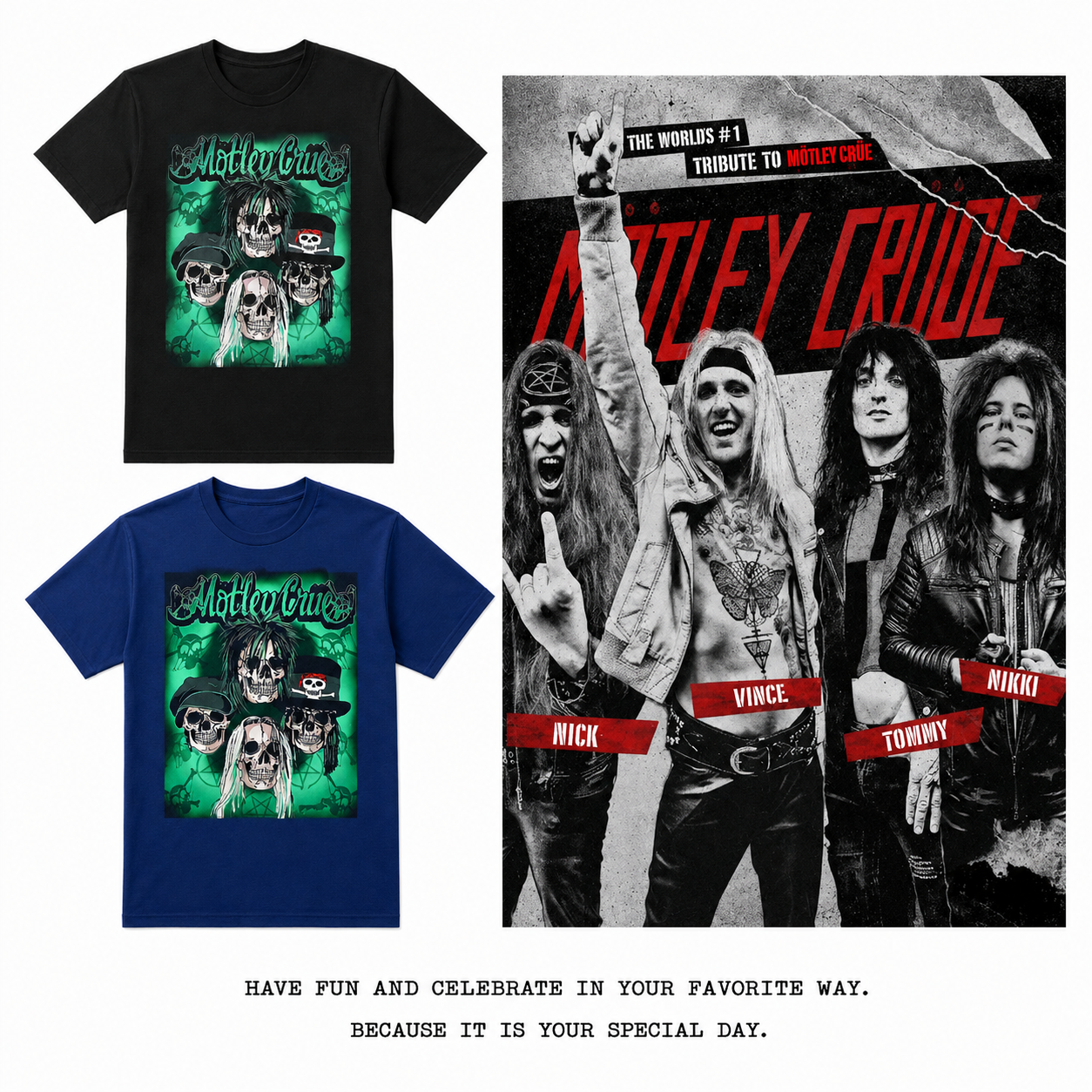 Camiseta Algodon Motley Crue Skull Style