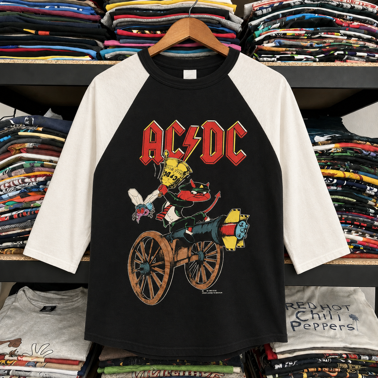 Hard-To-Find Vintage AC/DC Raglan, Almost Gone Collectible