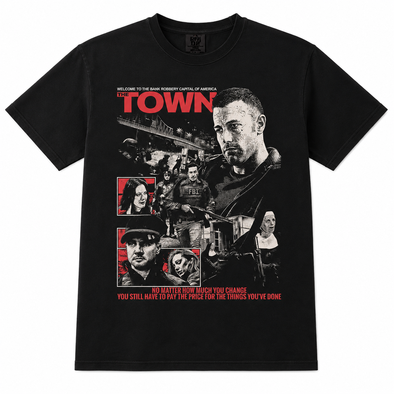 The Town Movie T-shirt (2010) Vintage Aesthetic Action Heist Film T shirt