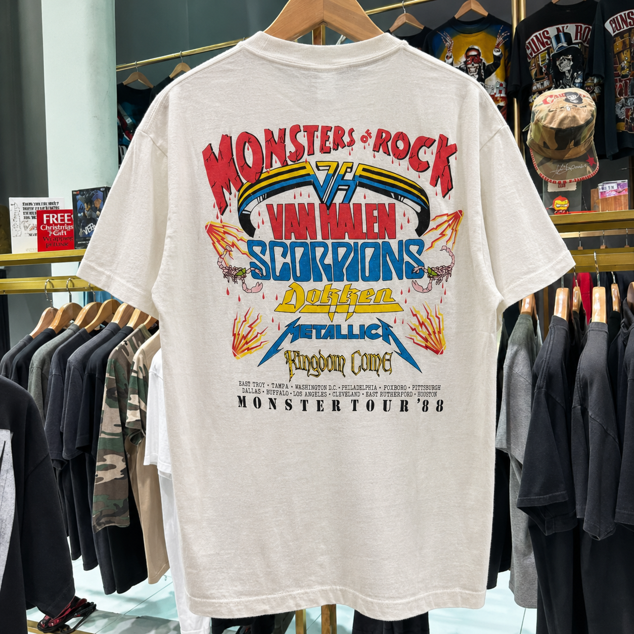 Vintage 80s VAN HALEN Monsters Of Rock 1988 tour concert t-shirt