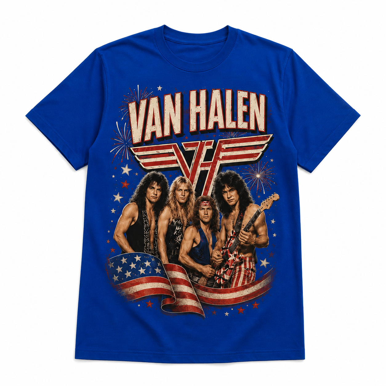 Van Halen Red White Vintage Rock Patriotic T-Shirt