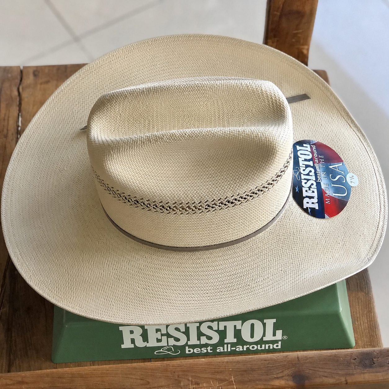 Resistol Men's 20X Wildfire Straw Hat, Natural Tan-Grey Band