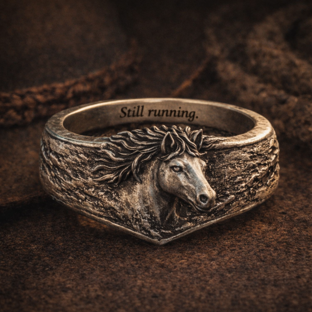 2026 New Year's Gift-Handmade Silver Wild Horse Ring