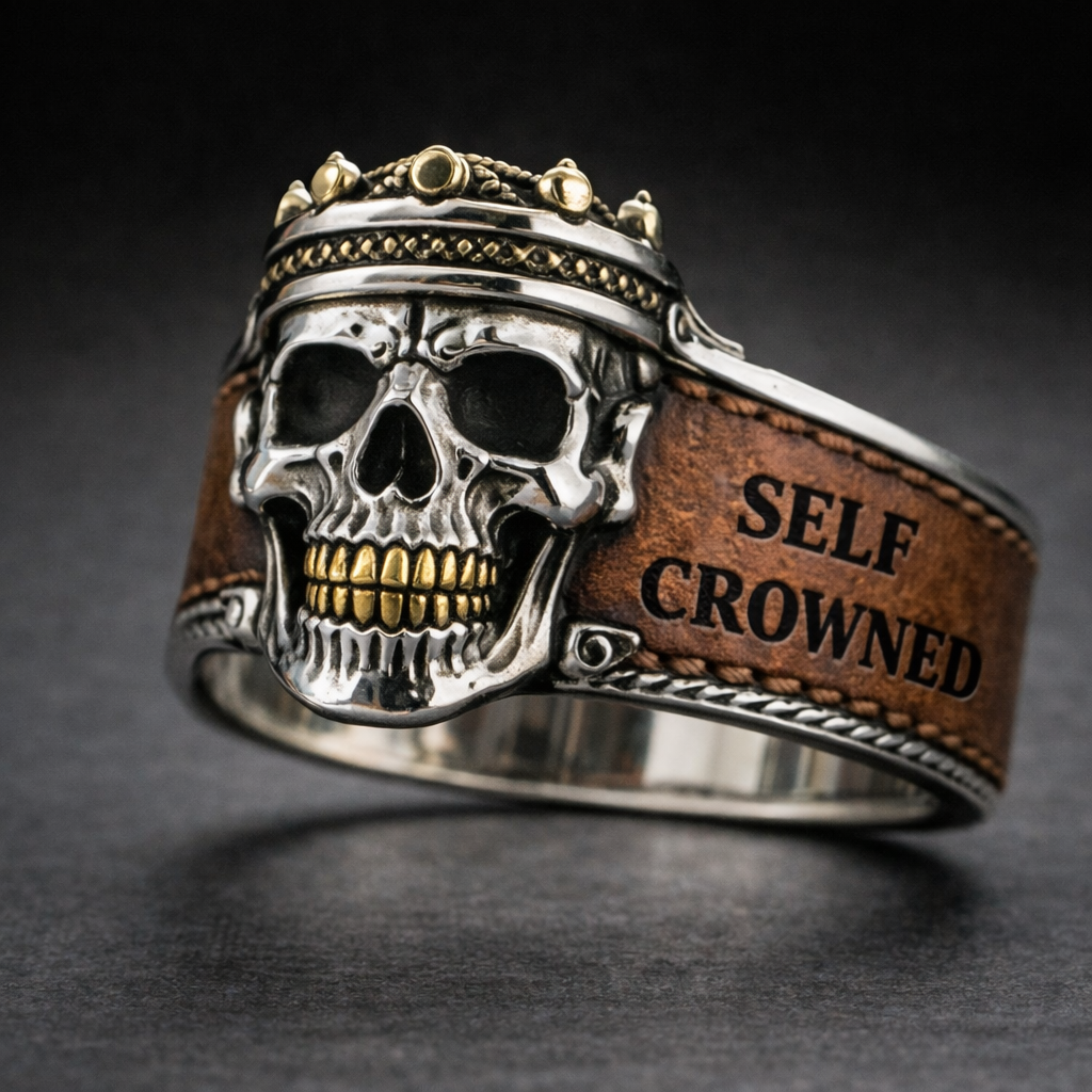 LAST DAY 50% Handmade Skull Ring SELF CROWNED
