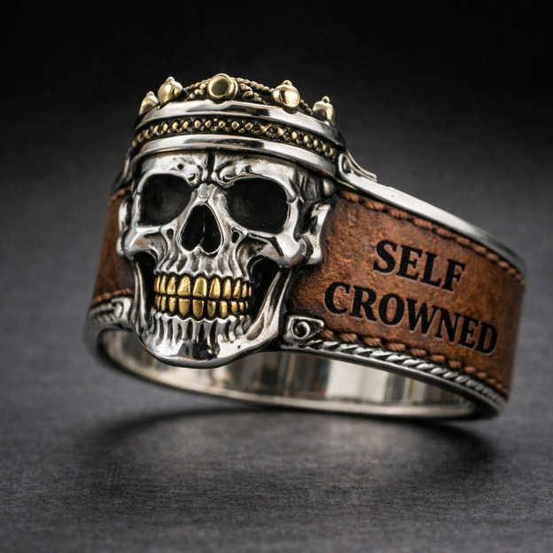 LAST DAY 50% Handmade Skull Ring SELF CROWNED