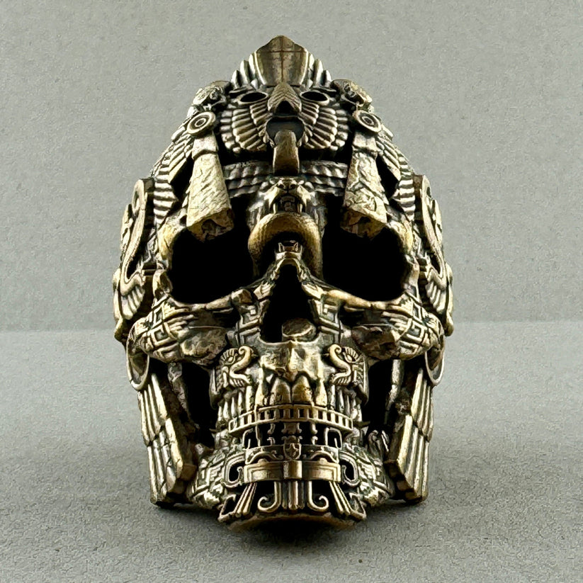 Brass MesoSkull Sculpture