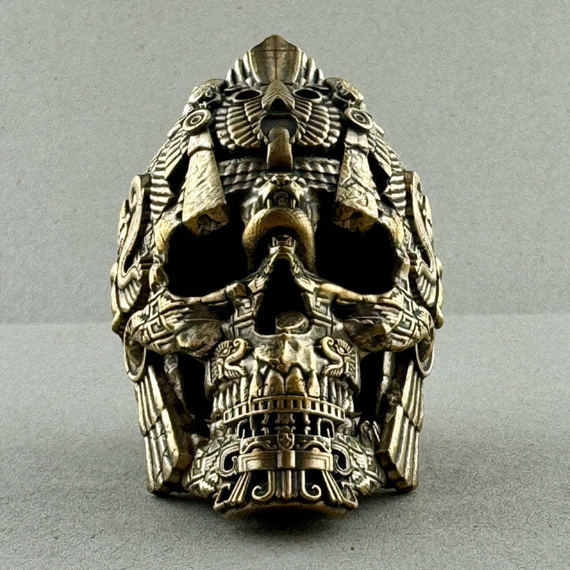 Brass MesoSkull Sculpture