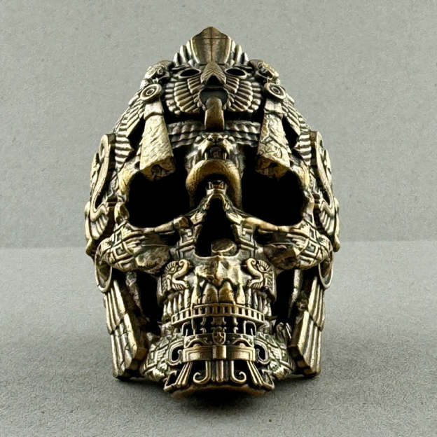 Brass MesoSkull Sculpture