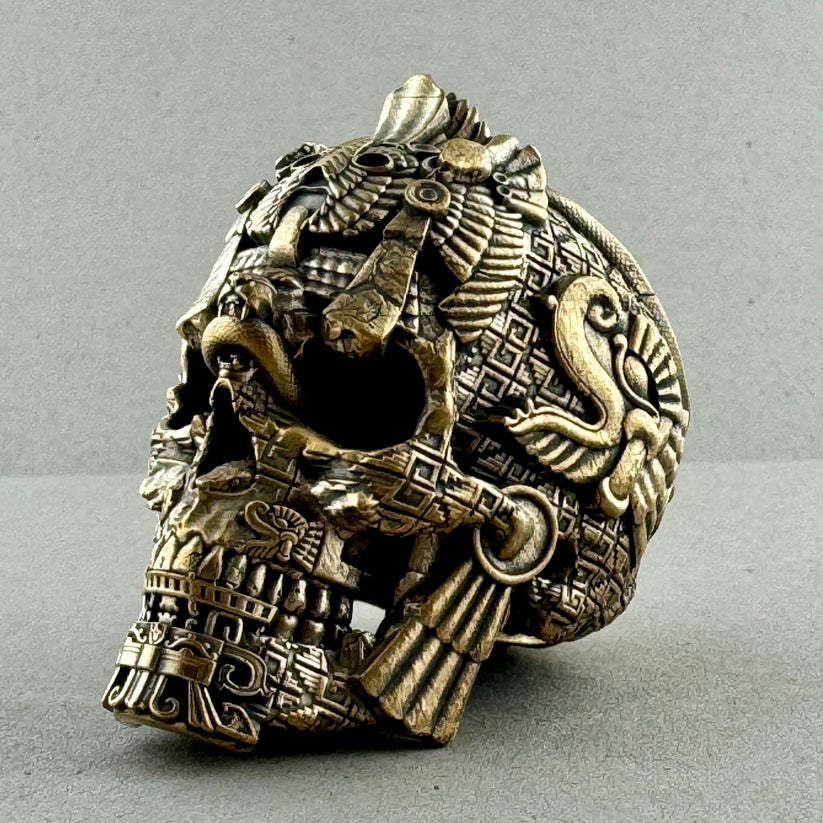 Brass MesoSkull Sculpture