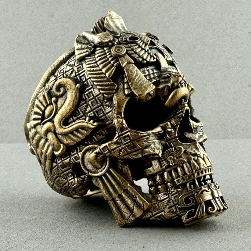 Brass MesoSkull Sculpture