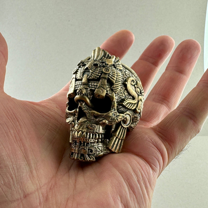 Brass MesoSkull Sculpture