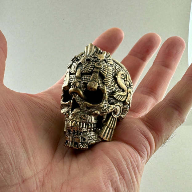 Brass MesoSkull Sculpture
