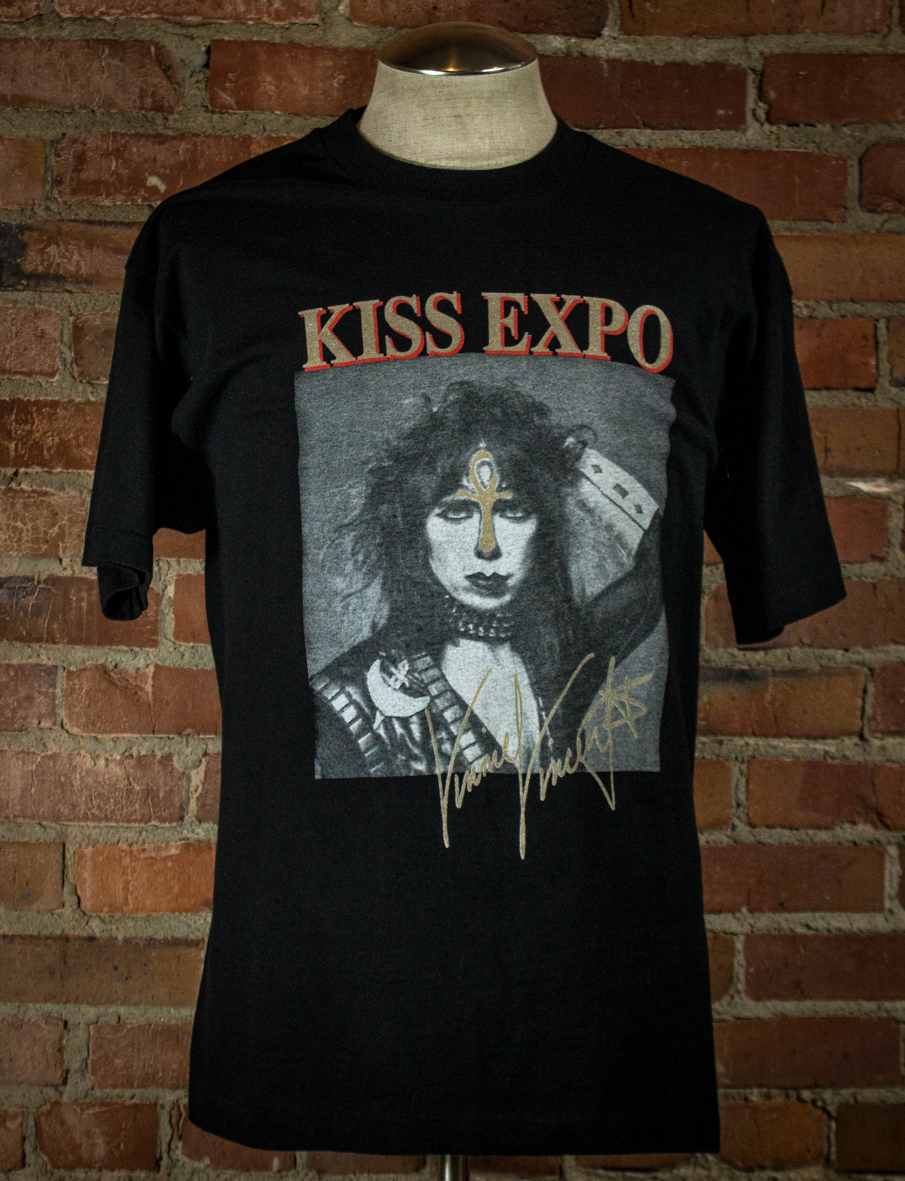 Front of vintage 1996 KISS Expo Vinnie Vincent shirt