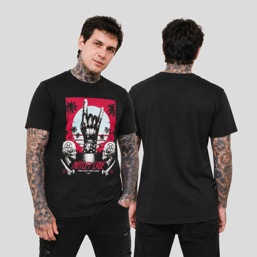 Camiseta Algodon Motley Crue Too Fast For Love