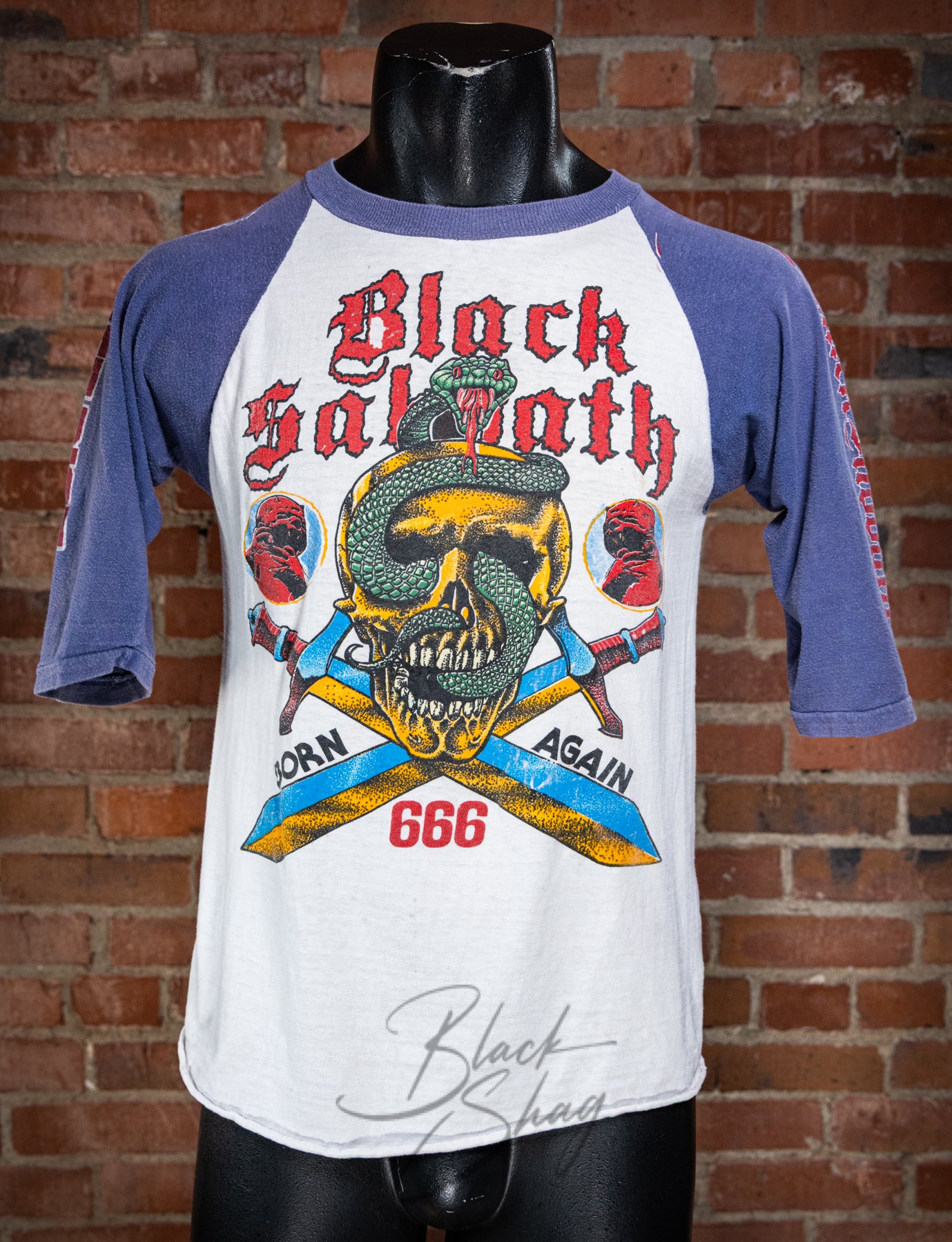 Vintage 1983 Black Sabbath & Quiet Riot Raglan Parking Lot Concert T Shirt Medium