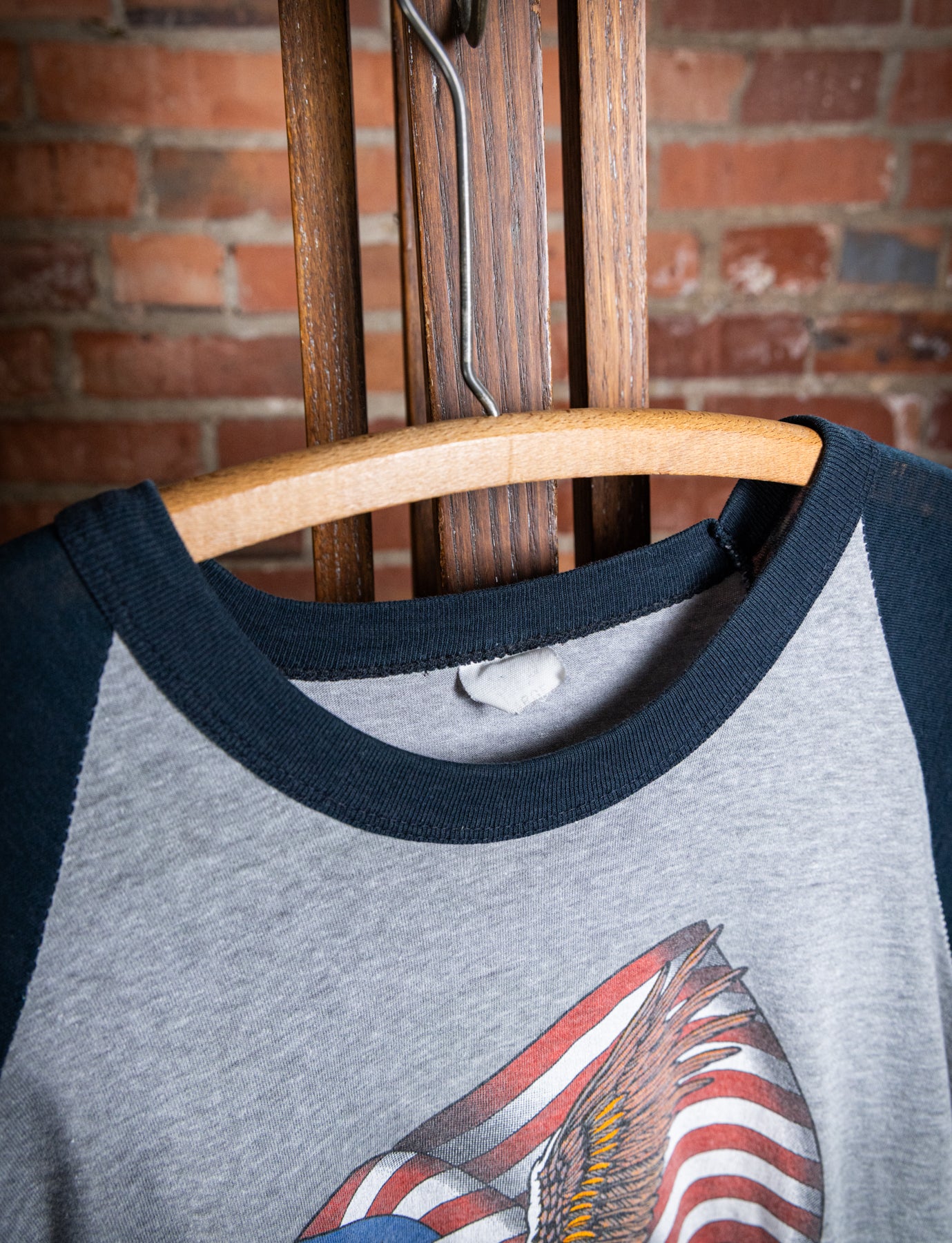 Vintage 80s Harley Davidson Oklahoma Raglan Graphic T Shirt 