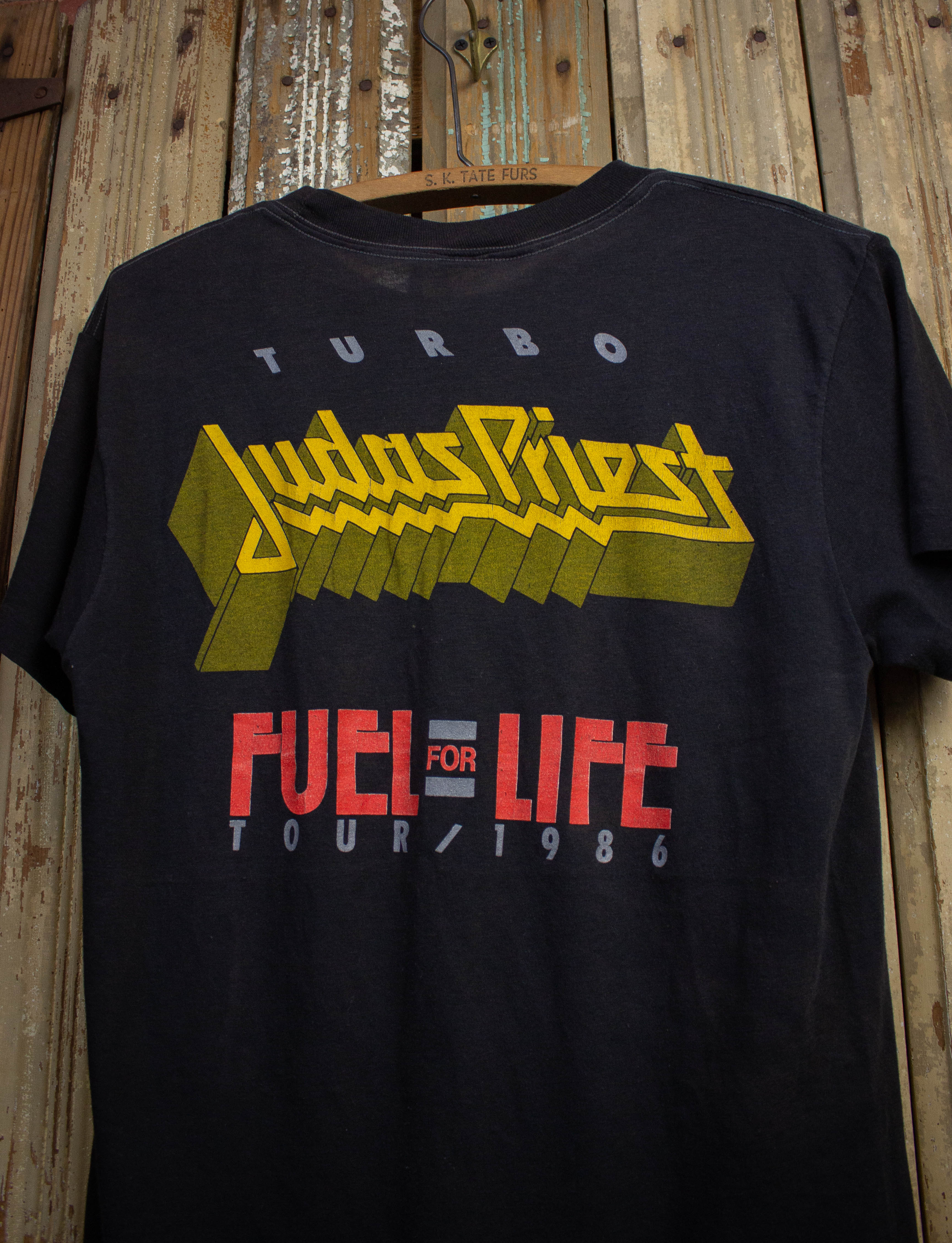 Vintage Judas Priest Fuel For Life Concert T Shirt 1986 Black