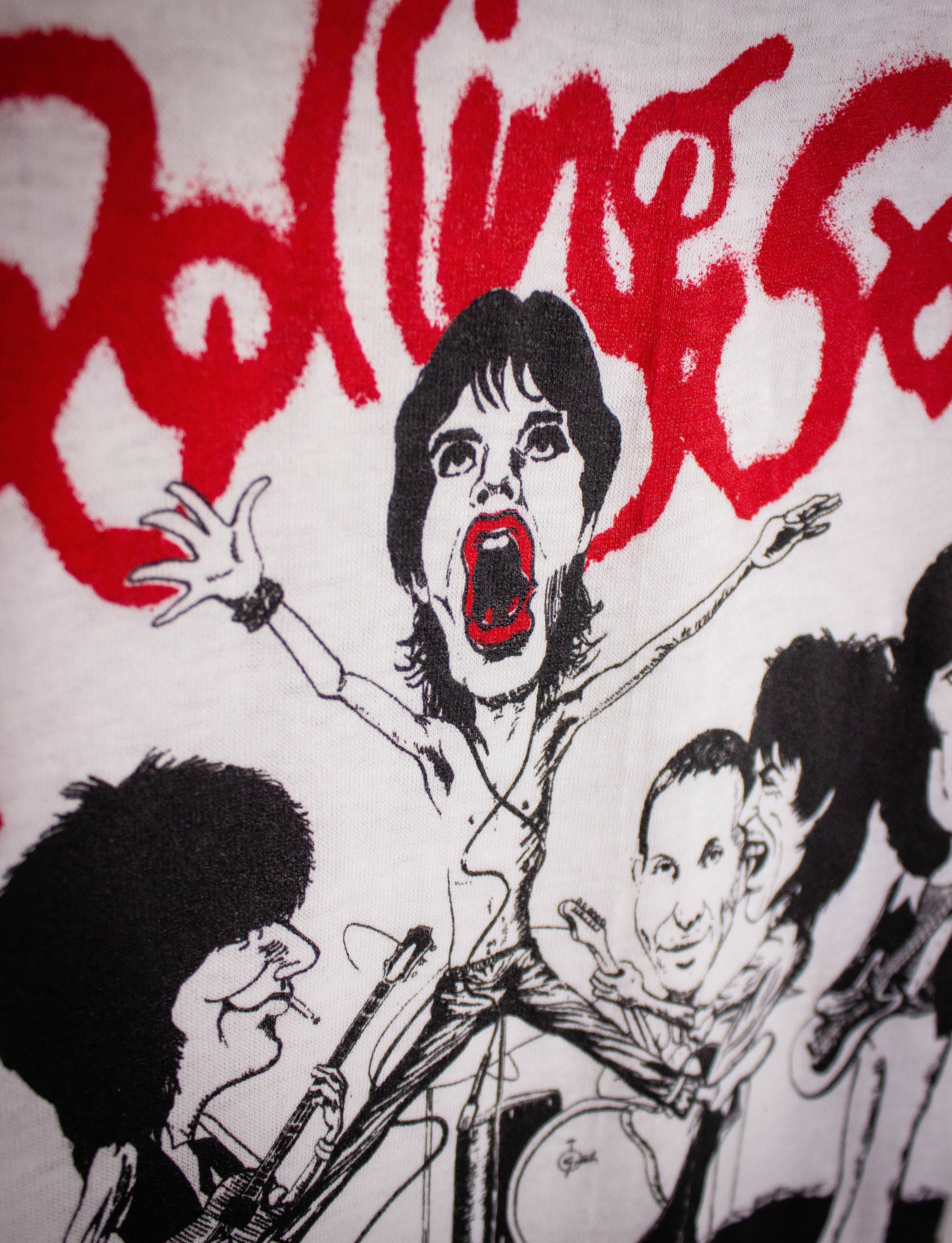 Vintage Rolling Stones Caricature Ringer Concert T Shirt 1978 White/Red