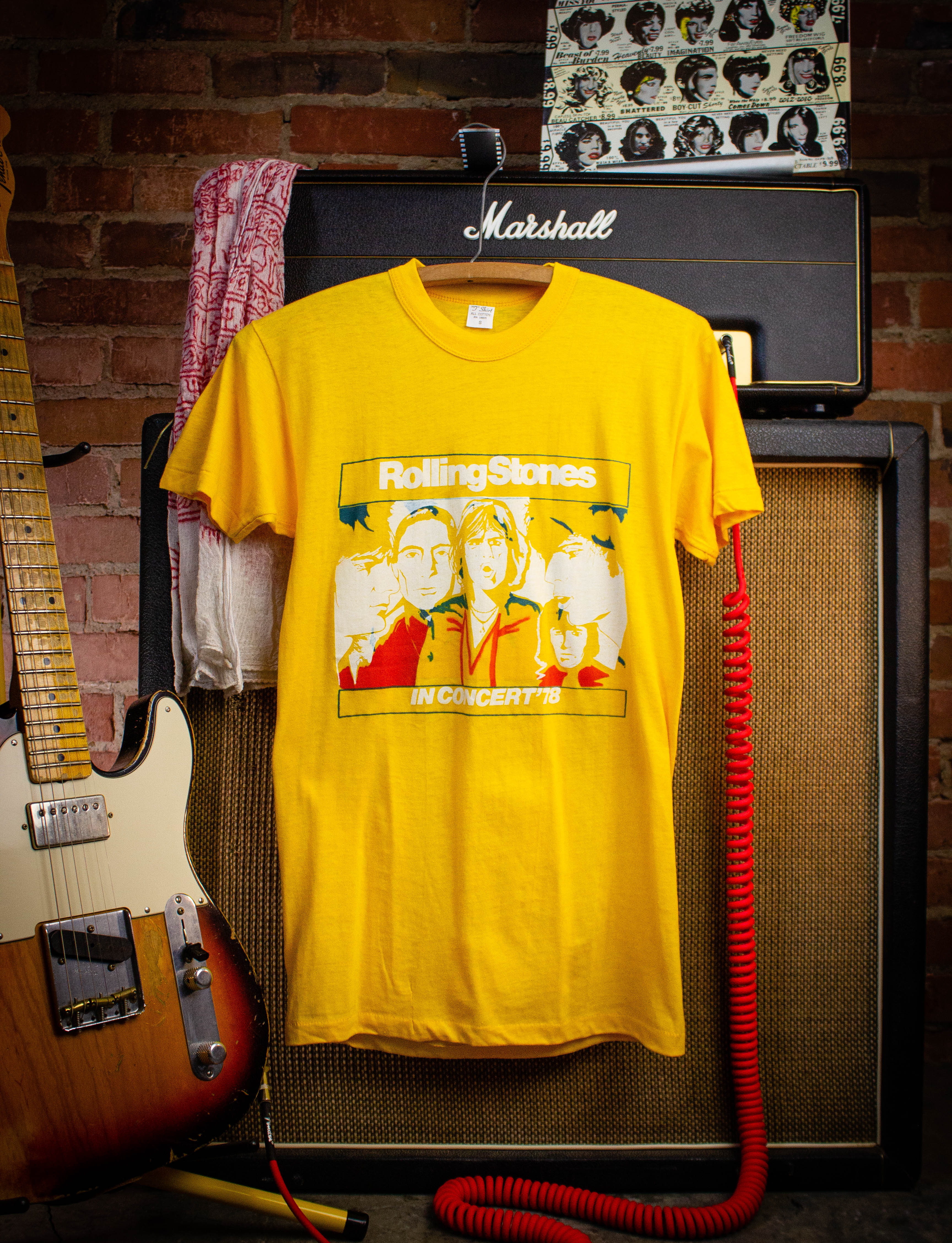 Vintage Rolling Stones World Tour Concert T Shirt 1978 Yellow