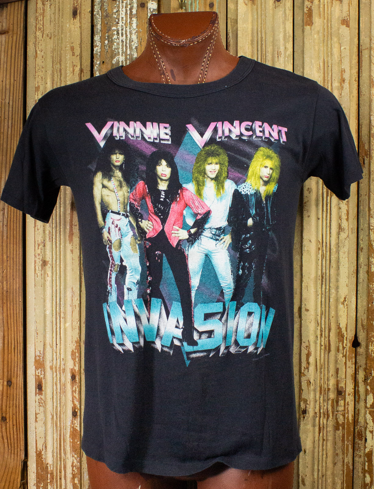 Vintage Vinnie Vincent All Systems Go Concert T Shirt 1988 Black 